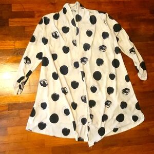Lily Womens Black and White Polka Dot Jacket
